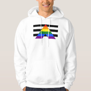 SlipperyJoe's straight ally flag smooth rainbow gr Hoodie