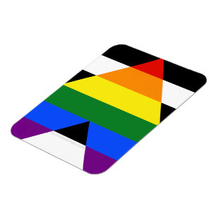 SlipperyJoe's straight ally flag smooth rainbow gr Magnet