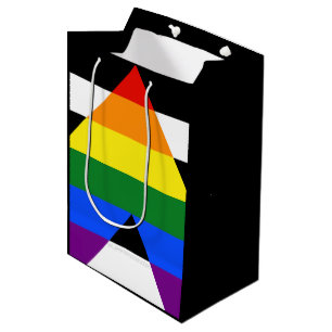 SlipperyJoe's straight ally flag smooth rainbow gr Medium Gift Bag