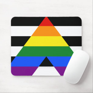 SlipperyJoe's straight ally flag smooth rainbow gr Mouse Pad