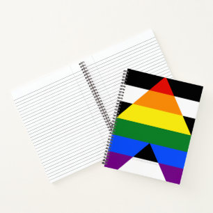 SlipperyJoe's straight ally flag smooth rainbow gr Notebook