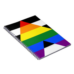 SlipperyJoe's straight ally flag smooth rainbow gr Notebook