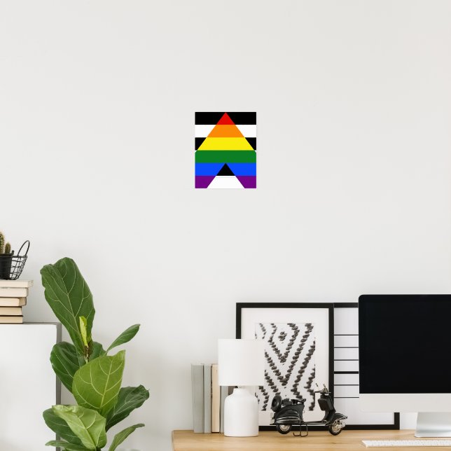 SlipperyJoe's straight ally flag smooth rainbow gr Poster (Home Office)