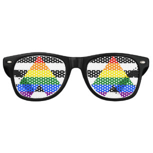 SlipperyJoe's straight ally flag smooth rainbow gr Retro Sunglasses