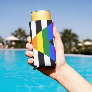 SlipperyJoe's straight ally flag smooth rainbow gr Seltzer Can Cooler