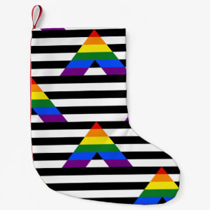 SlipperyJoe's straight ally flag smooth rainbow gr Small Christmas Stocking
