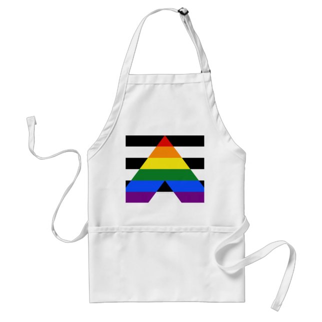 SlipperyJoe's straight ally flag smooth rainbow gr Standard Apron (Front)
