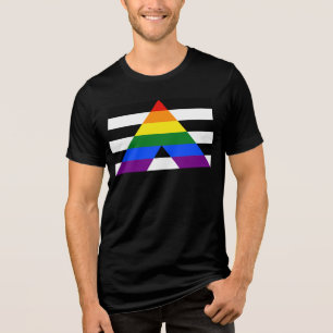 SlipperyJoe's straight ally flag smooth rainbow gr Tri-Blend Shirt