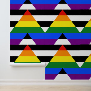 SlipperyJoe's straight ally flag smooth rainbow gr Wallpaper