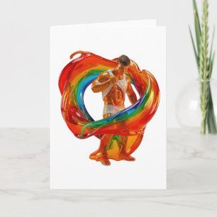 SlipperyJoe's striking modern Pride-themed masculi Card