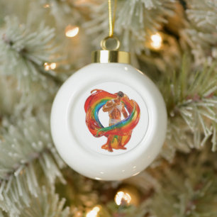SlipperyJoe's striking modern Pride-themed masculi Ceramic Ball Christmas Ornament