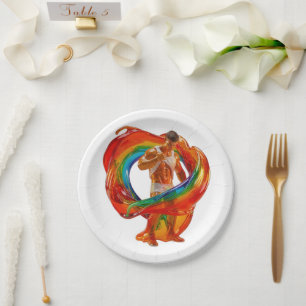 SlipperyJoe's striking modern Pride-themed masculi Paper Plate