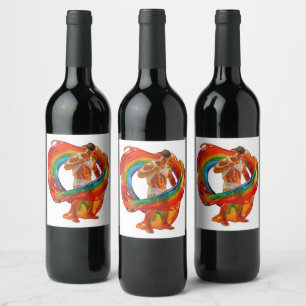 SlipperyJoe's striking modern Pride-themed masculi Wine Label