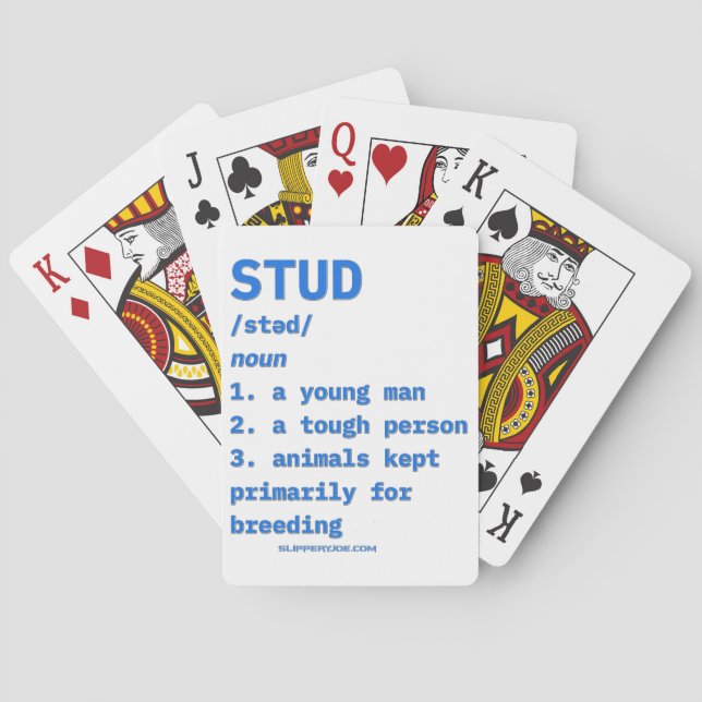 SlipperyJoe's stud definition animals dictionary b Playing Cards (Back)