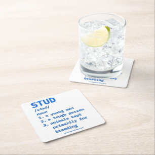 SlipperyJoe's stud definition animals dictionary b Square Paper Coaster