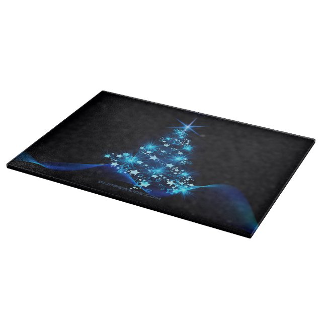 SlipperyJoe's stylised glowing Christmas tree brig Cutting Board (Corner)