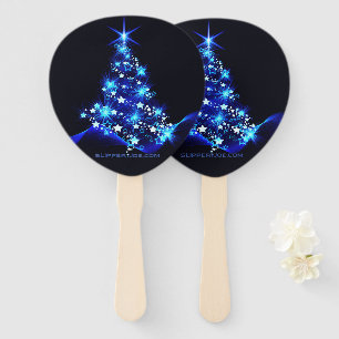 SlipperyJoe's stylised glowing Christmas tree brig Hand Fan