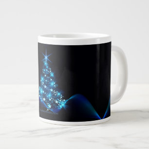 SlipperyJoe's stylised glowing Christmas tree brig Large Coffee Mug