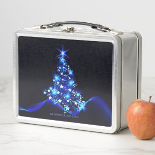 SlipperyJoe's stylised glowing Christmas tree brig Metal Lunch Box