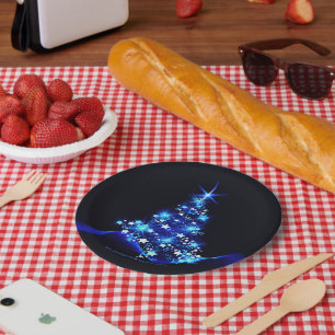 SlipperyJoe's stylised glowing Christmas tree brig Paper Plate