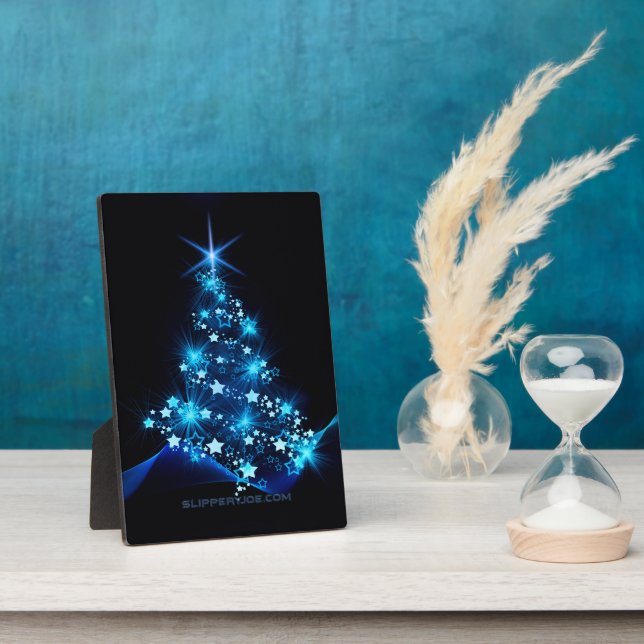 SlipperyJoe's stylised glowing Christmas tree brig Plaque (Side)