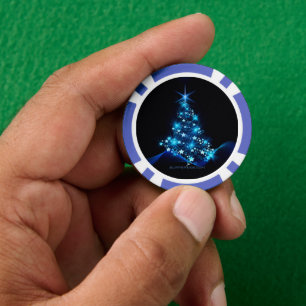 SlipperyJoe's stylised glowing Christmas tree brig Poker Chips