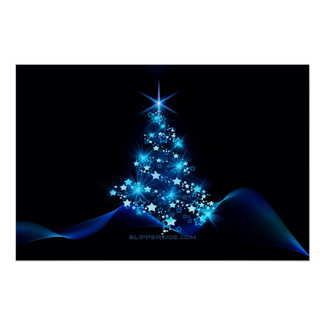 SlipperyJoe's stylised glowing Christmas tree brig Poster (Front)