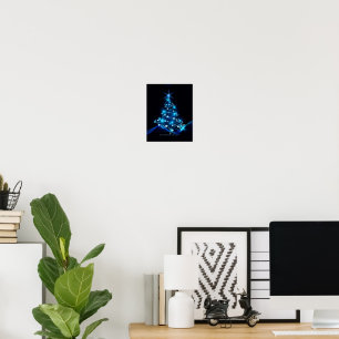 SlipperyJoe's stylised glowing Christmas tree brig Poster