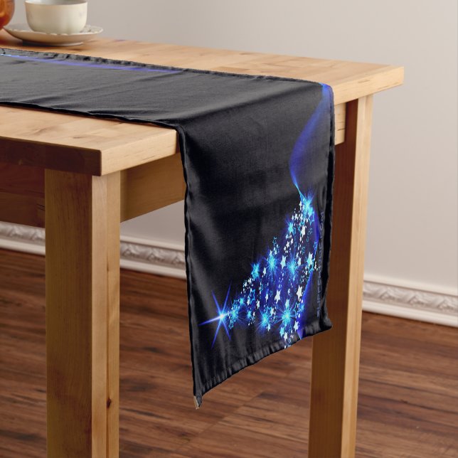 SlipperyJoe's stylised glowing Christmas tree brig Short Table Runner (In Situ)