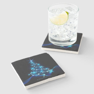 SlipperyJoe's stylised glowing Christmas tree brig Stone Coaster