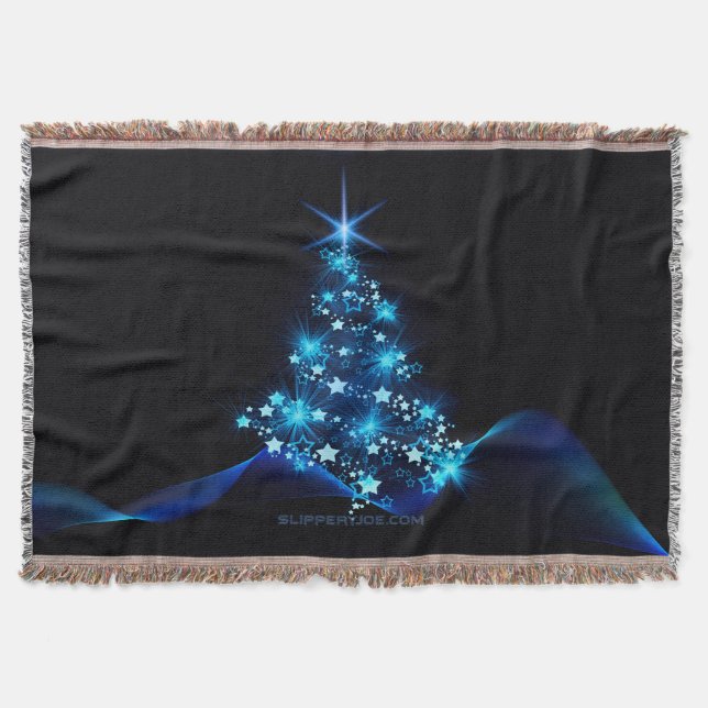 SlipperyJoe's stylised glowing Christmas tree brig Throw Blanket (Front)