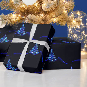 SlipperyJoe's stylised glowing Christmas tree brig Wrapping Paper