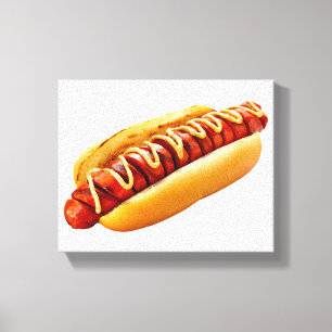 SlipperyJoe's summer BBQ vibe hot dog nestled soft Canvas Print