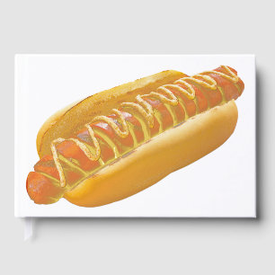SlipperyJoe's summer BBQ vibe hot dog nestled soft Guest Book