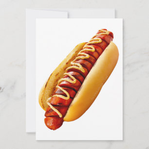 SlipperyJoe's summer BBQ vibe hot dog nestled soft Holiday Card