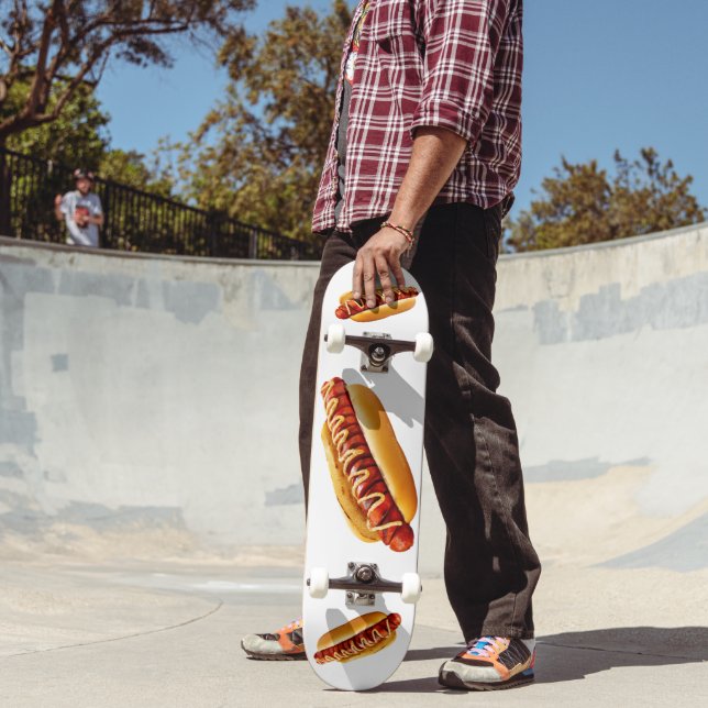 SlipperyJoe's summer BBQ vibe hot dog nestled soft Skateboard (Outdoor 2)