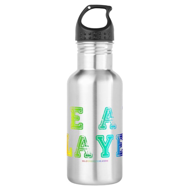 SlipperyJoe's team player filled with smooth rainb 532 Ml Water Bottle (Front)