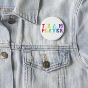 SlipperyJoe's team player filled with smooth rainb 6 Cm Round Badge