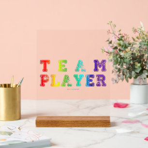 SlipperyJoe's team player filled with smooth rainb Acrylic Sign