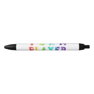 SlipperyJoe's team player filled with smooth rainb Black Ink Pen
