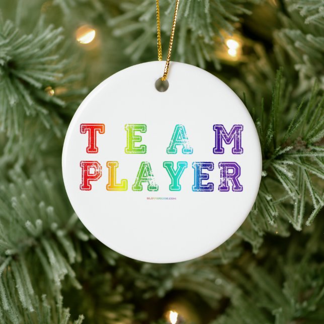 SlipperyJoe's team player filled with smooth rainb Ceramic Ornament (Tree)