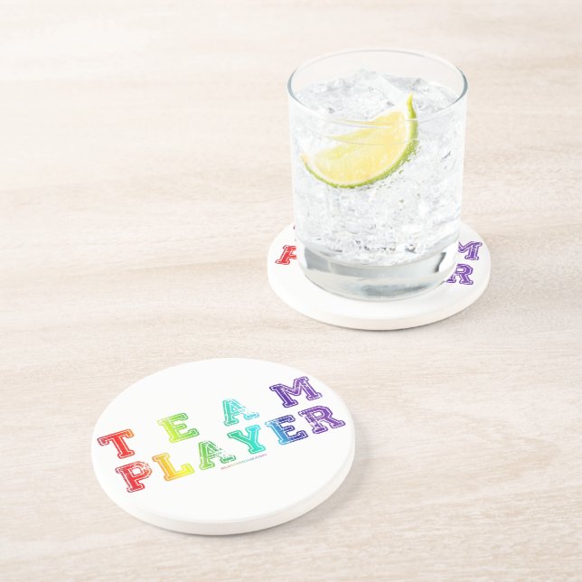 SlipperyJoe's team player filled with smooth rainb Coaster (Side)