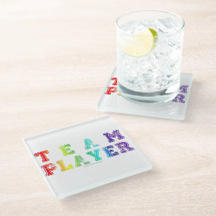 SlipperyJoe's team player filled with smooth rainb Glass Coaster