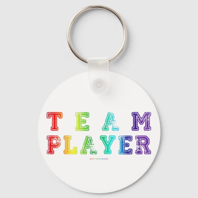 SlipperyJoe's team player filled with smooth rainb Key Ring (Front)