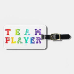 SlipperyJoe's team player filled with smooth rainb Luggage Tag