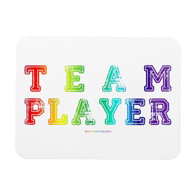 SlipperyJoe's team player filled with smooth rainb Magnet (Horizontal)