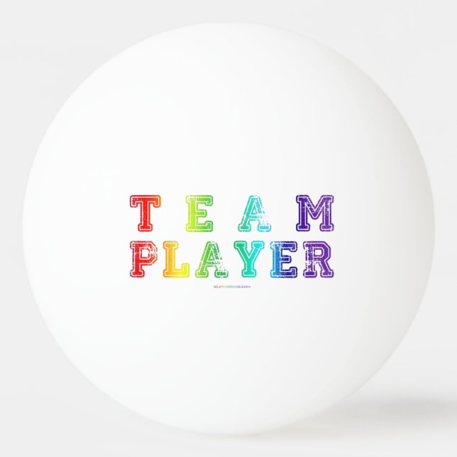 SlipperyJoe's team player filled with smooth rainb Ping Pong Ball (Front)