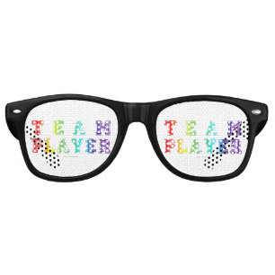 SlipperyJoe's team player filled with smooth rainb Retro Sunglasses