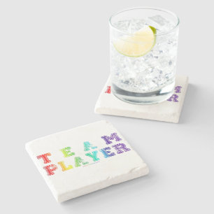 SlipperyJoe's team player filled with smooth rainb Stone Coaster