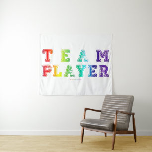 SlipperyJoe's team player filled with smooth rainb Tapestry